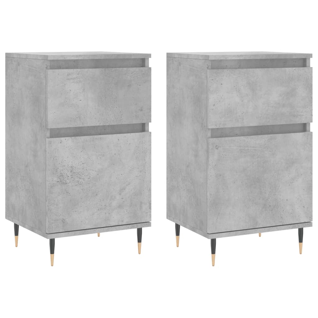 vidaXL Sideboards 2 Stk. Betongrau 40x35x70 cm Holzwerkstoff