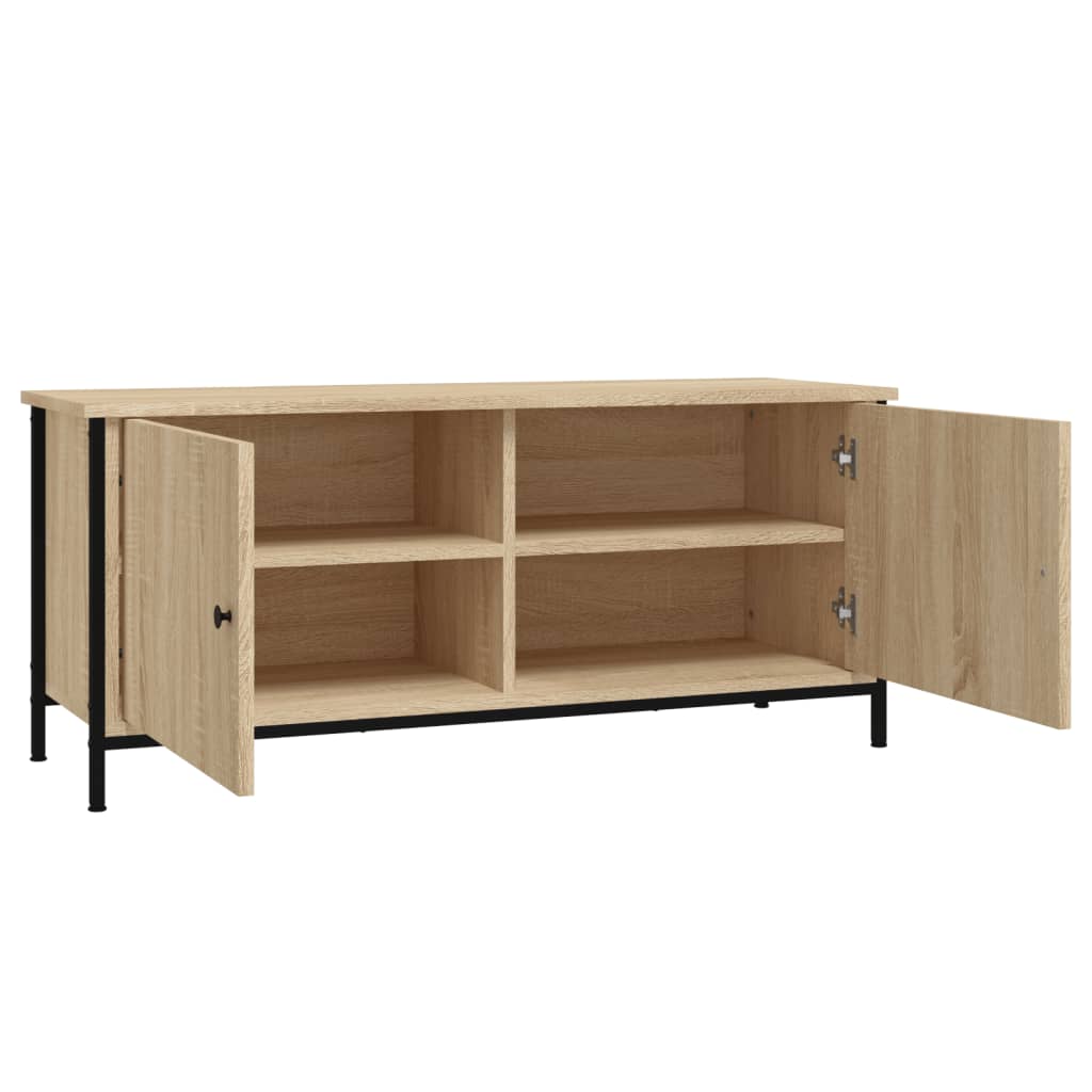 vidaXL TV-Schrank mit Türen Sonoma-Eiche 102x35x45 cm Holzwerkstoff