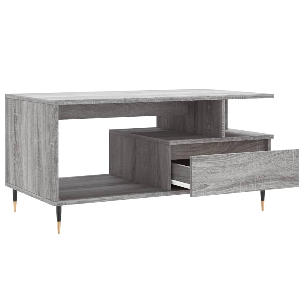 vidaXL Couchtisch Grau Sonoma 90x49x45 cm Holzwerkstoff