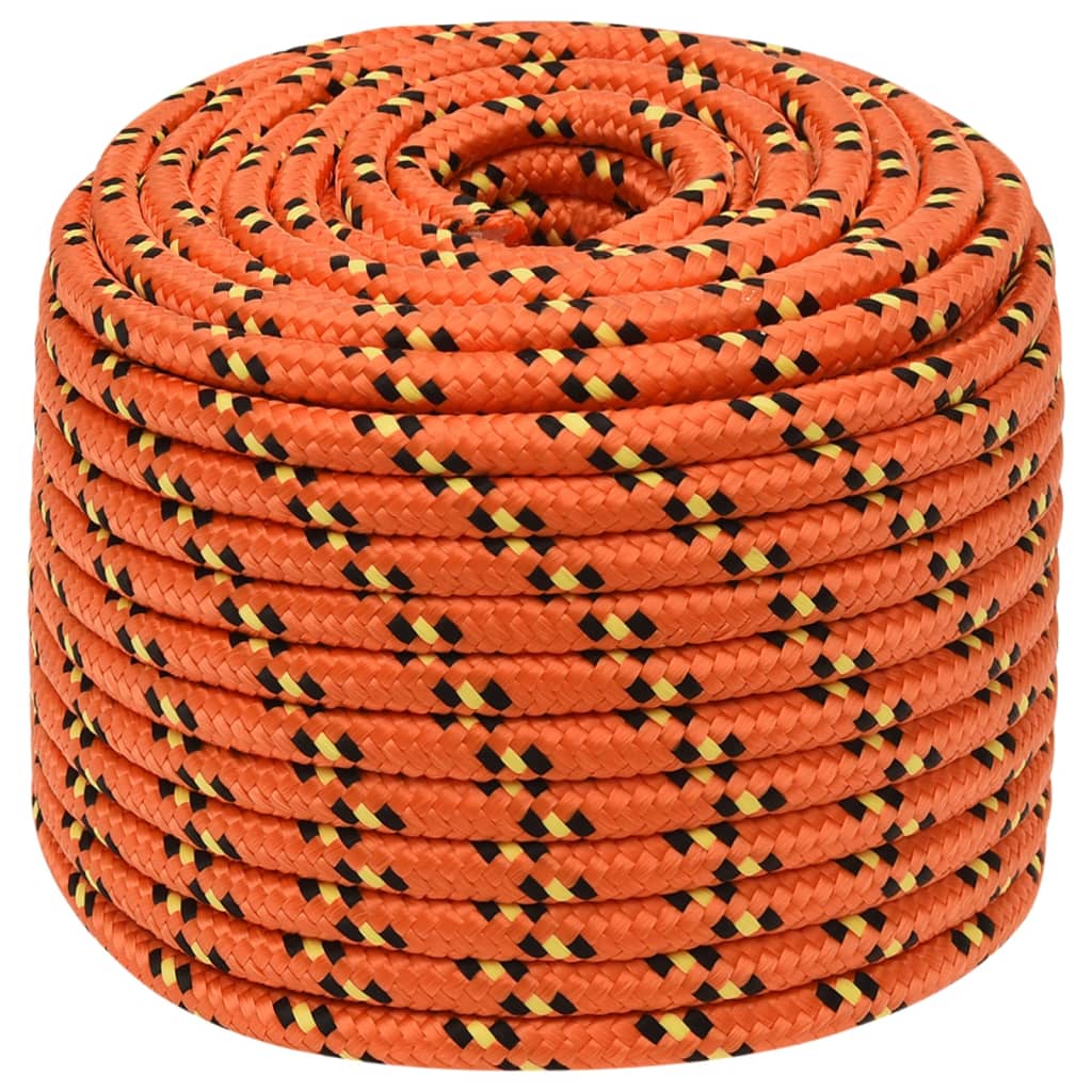 vidaXL Bootsseil Orange 14 mm 100 m Polypropylen