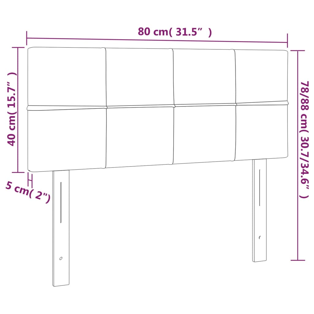 vidaXL LED Kopfteil Blau 80x5x78/88 cm Stoff