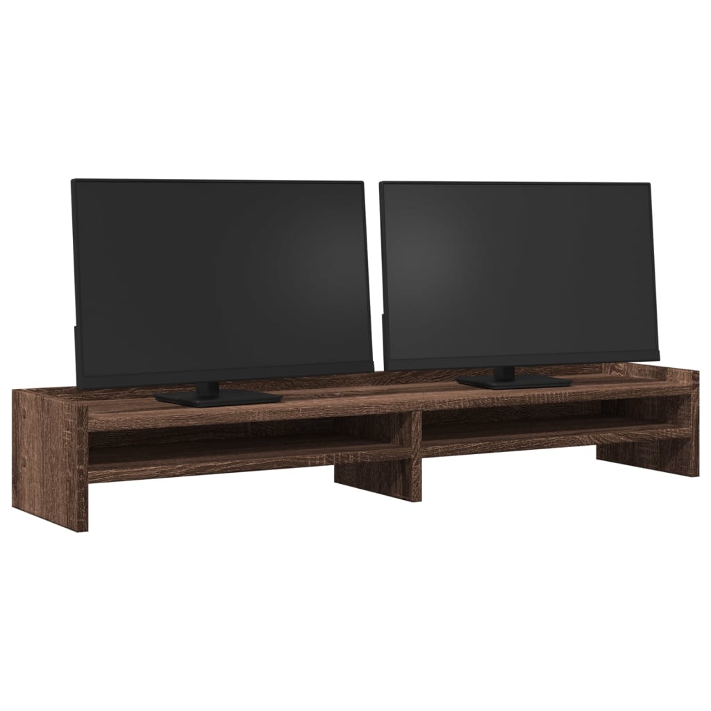 vidaXL Monitorständer Braun Eichen-Optik 100x24x16 cm Holzwerkstoff