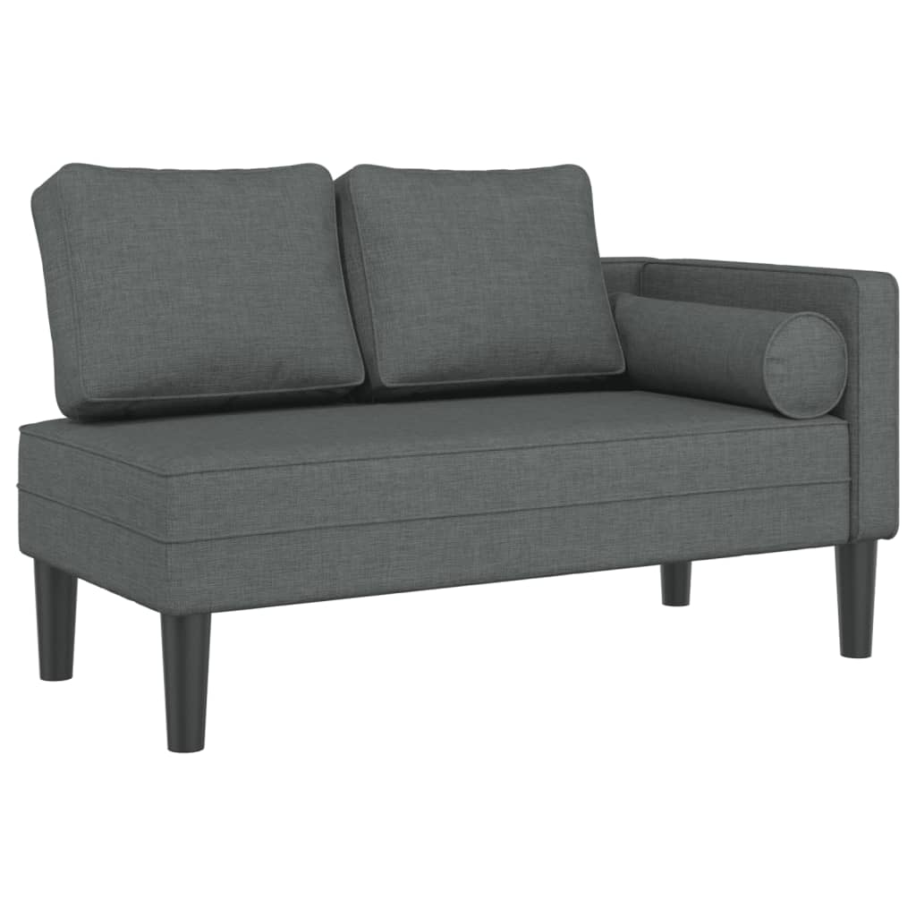 vidaXL Chaiselongue mit Kissen Dunkelgrau Stoff