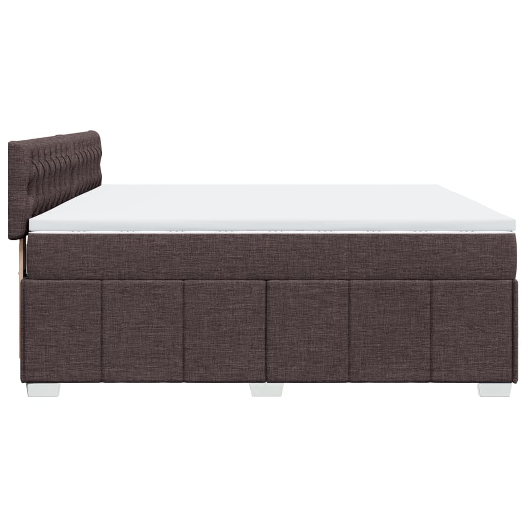 vidaXL Boxspringbett mit Matratze Dunkelbraun 200x200 cm Stoff