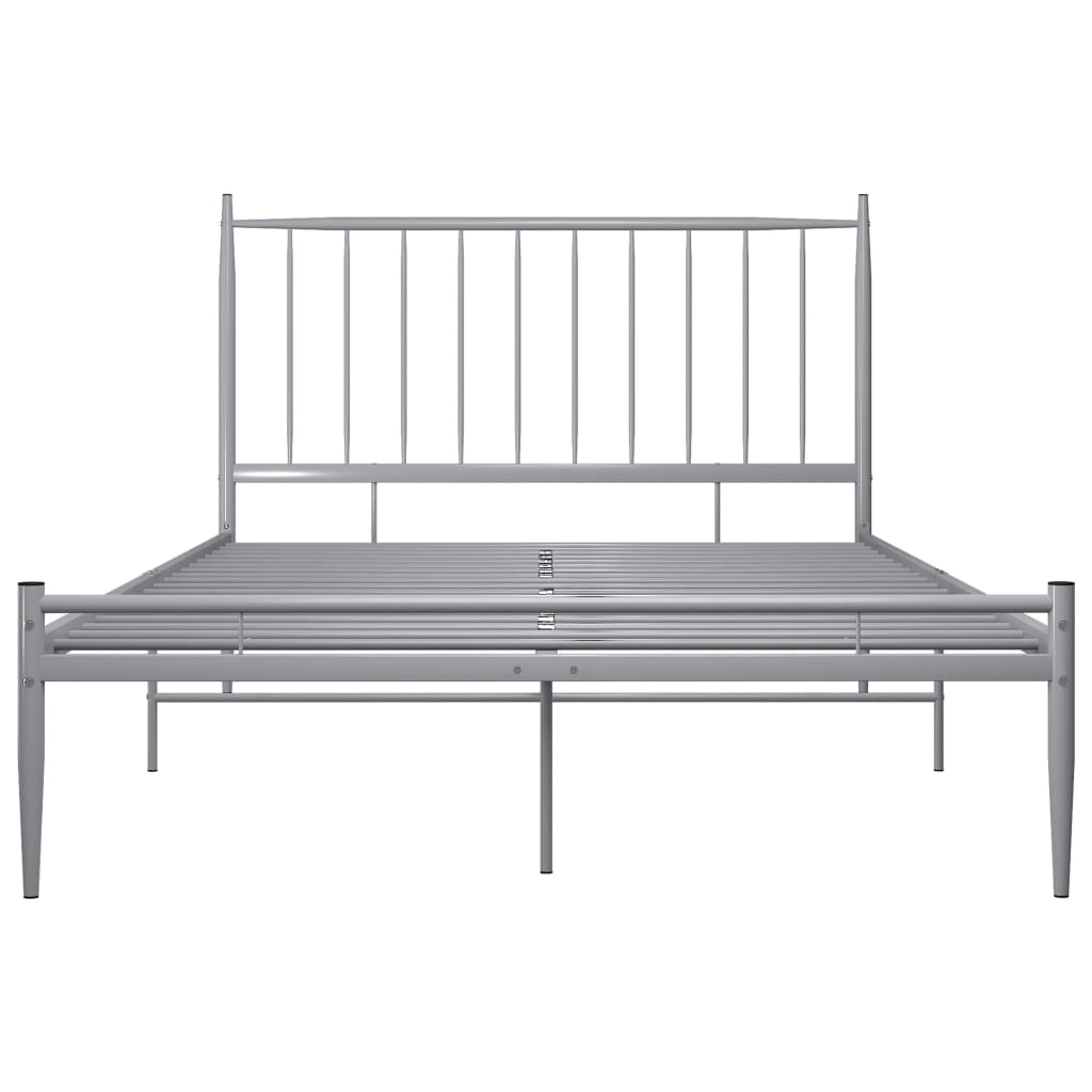 vidaXL Bett Grau Metall 120x200 cm