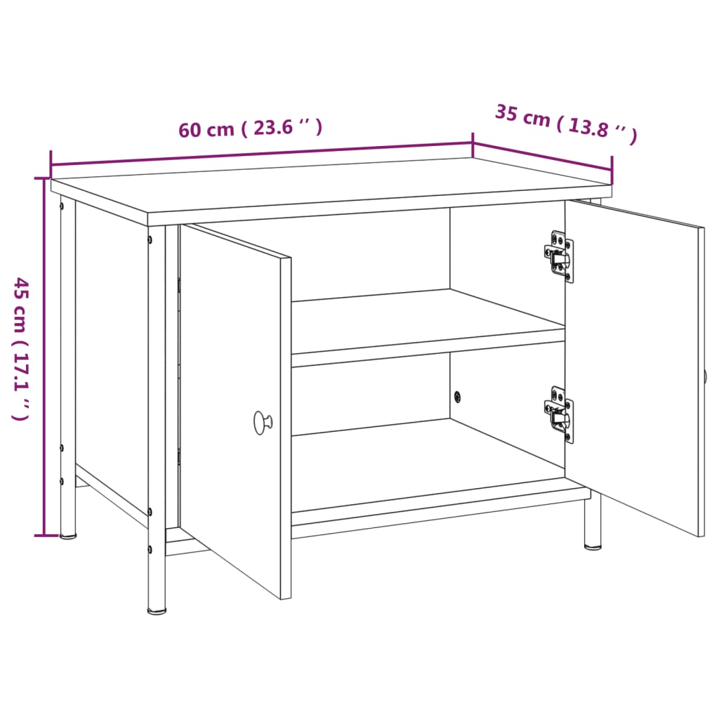 vidaXL TV-Schrank mit Türen Sonoma-Eiche 60x35x45 cm Holzwerkstoff