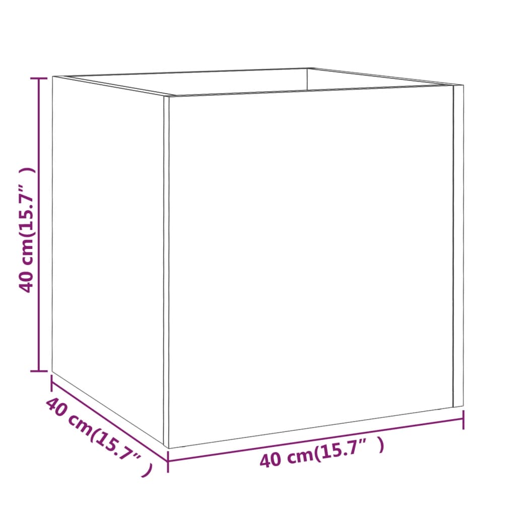 vidaXL Pflanzgefäß Hochglanz-Weiß 40x40x40 cm Holzwerkstoff