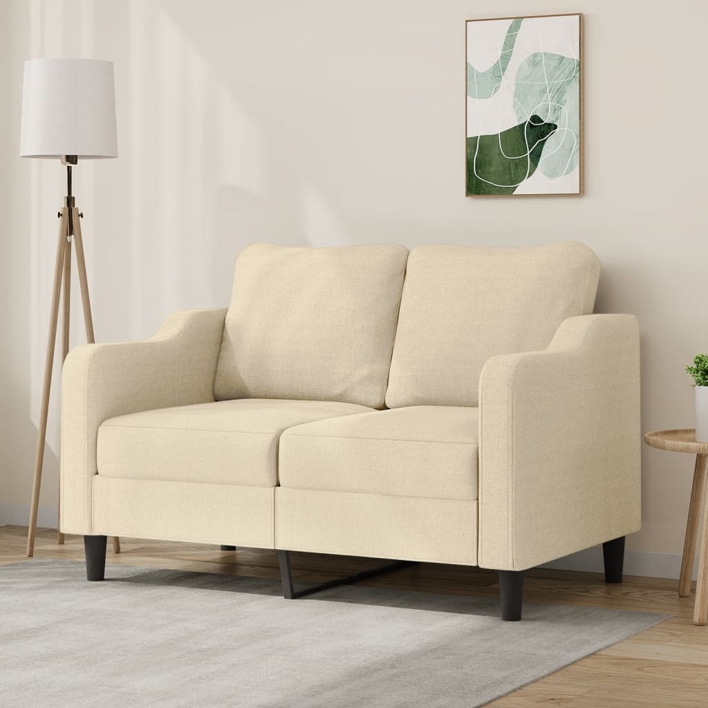 vidaXL 2-Sitzer-Sofa Creme 120 cm Stoff