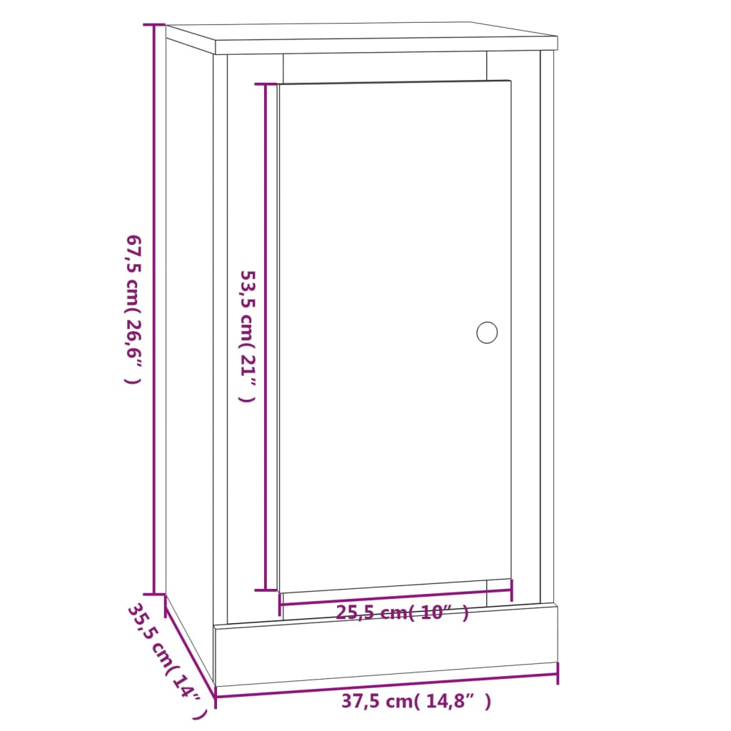 vidaXL Sideboards 2 Stk. Schwarz 37,5x35,5x67,5 cm Holzwerkstoff