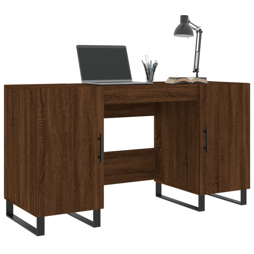 vidaXL Schreibtisch Braun Eichen-Optik 140x50x75 cm Holzwerkstoff