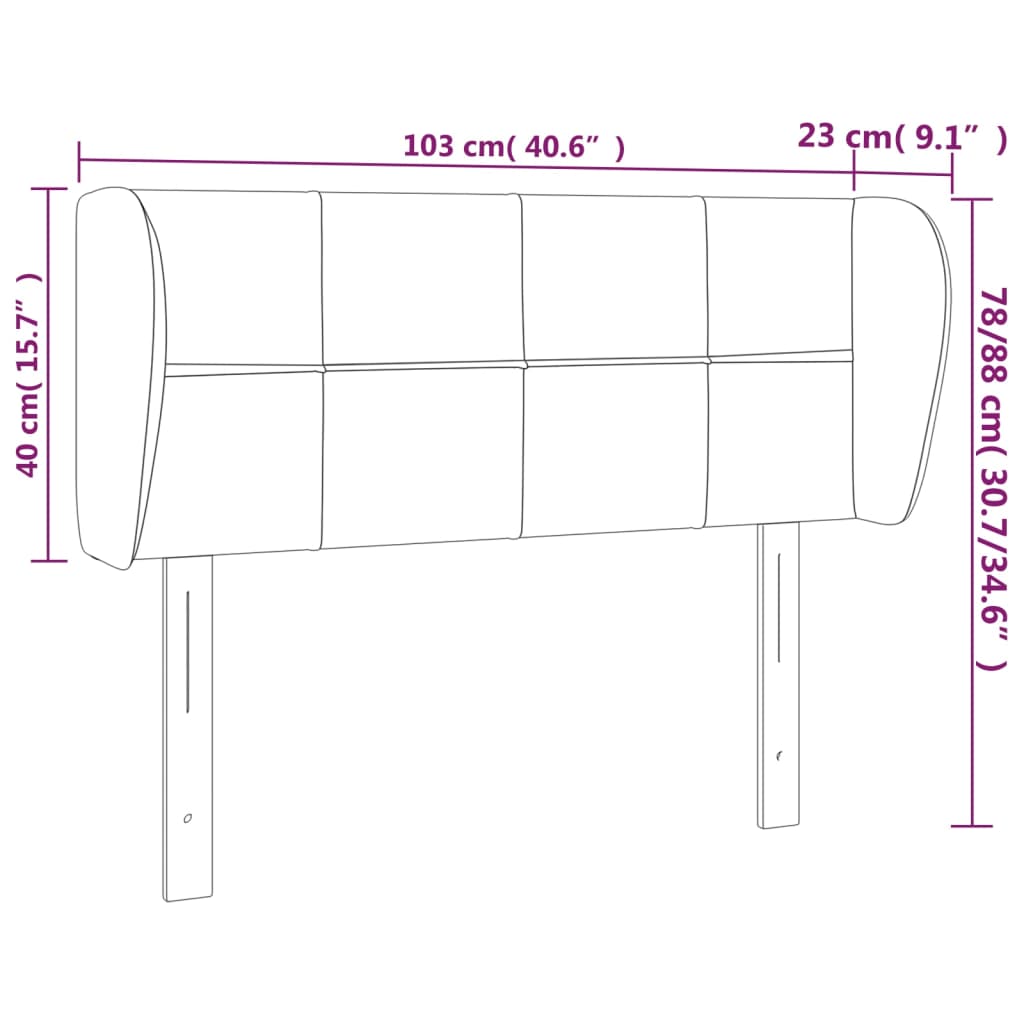 vidaXL Kopfteil mit Ohren Blau 103x23x78/88 cm Stoff