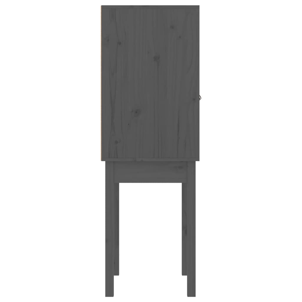 vidaXL Highboard Grau 60x40x120 cm Massivholz Kiefer