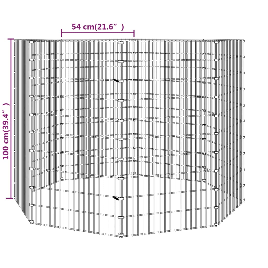 vidaXL Freilaufgehege 8-teilig 54x100 cm Verzinktes Eisen