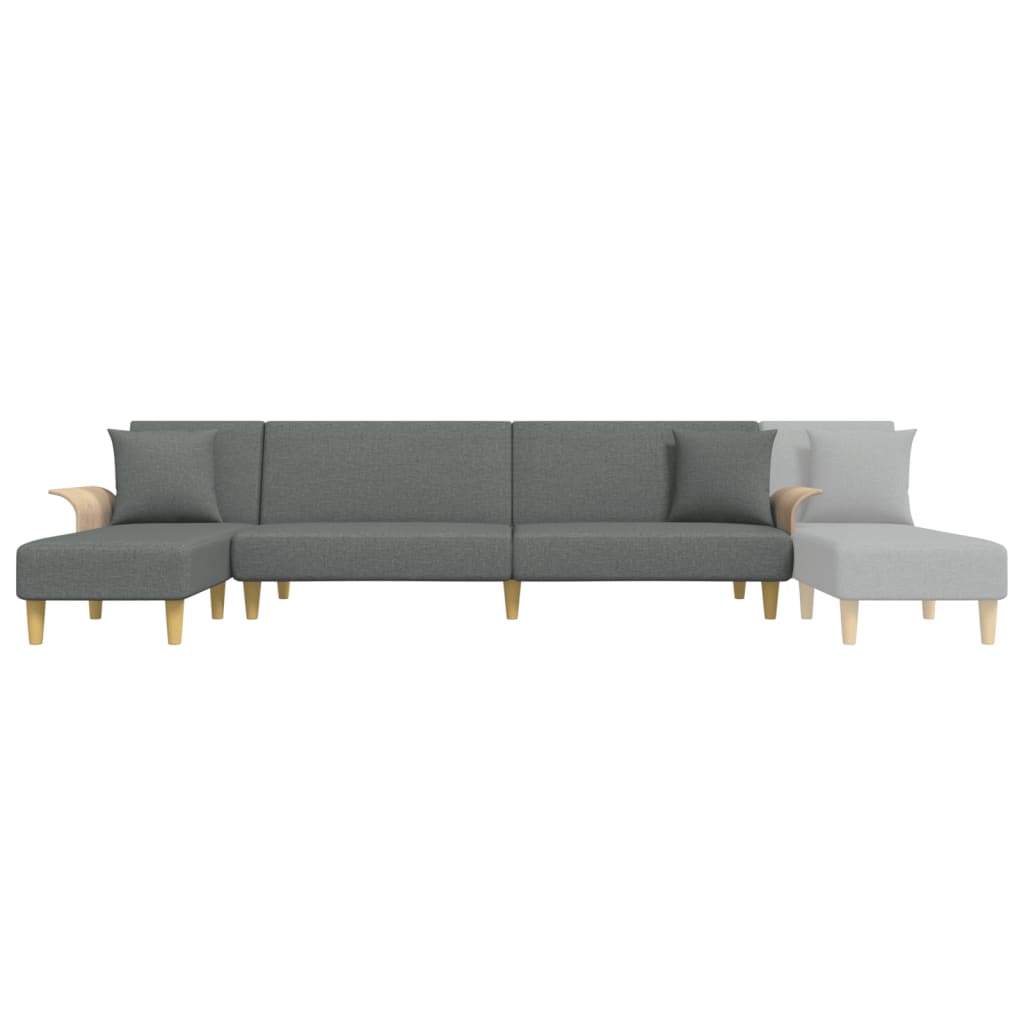 vidaXL Schlafsofa in L-Form Dunkelgrau 279x140x70 cm Stoff