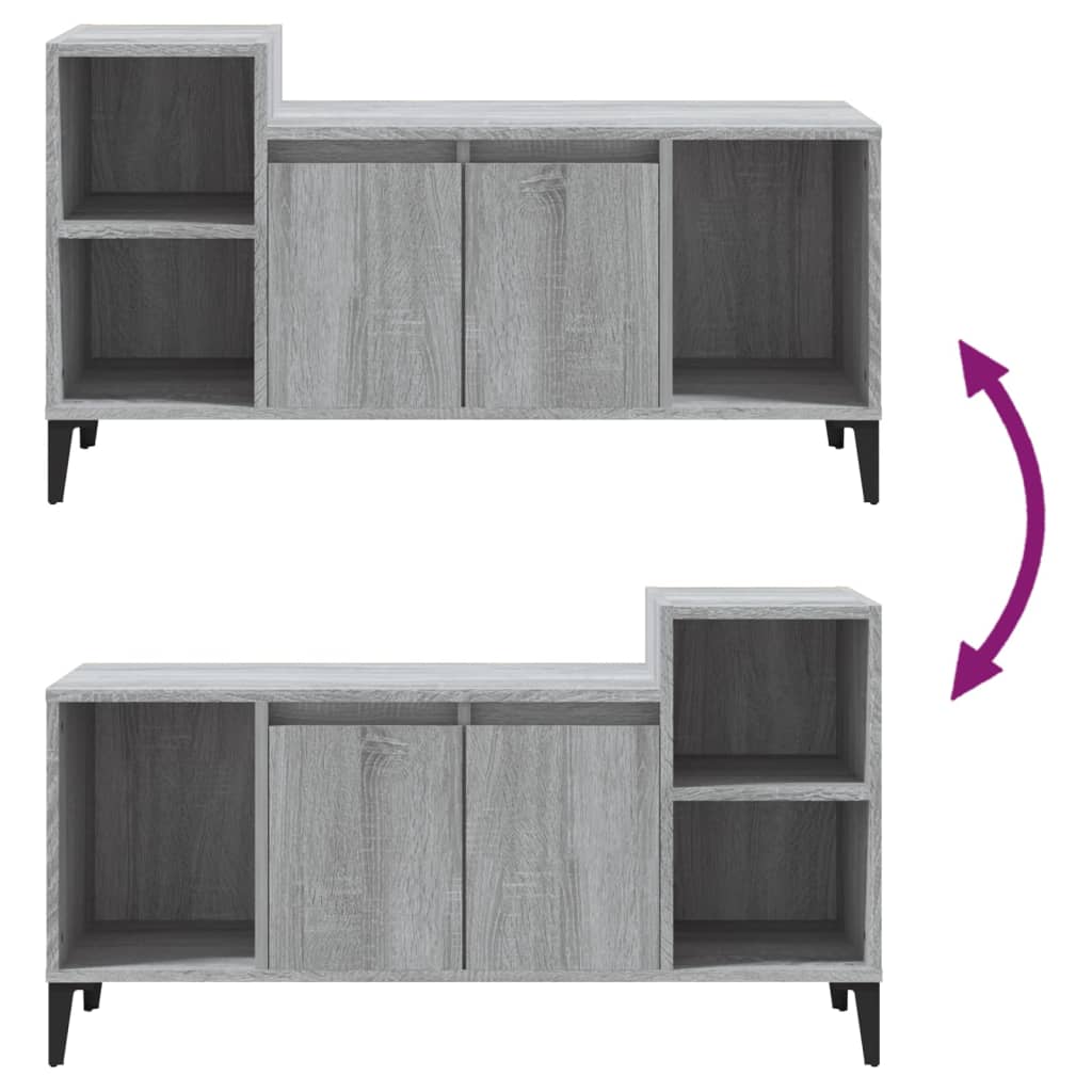 vidaXL TV-Schrank Grau Sonoma 100x35x55 cm Holzwerkstoff