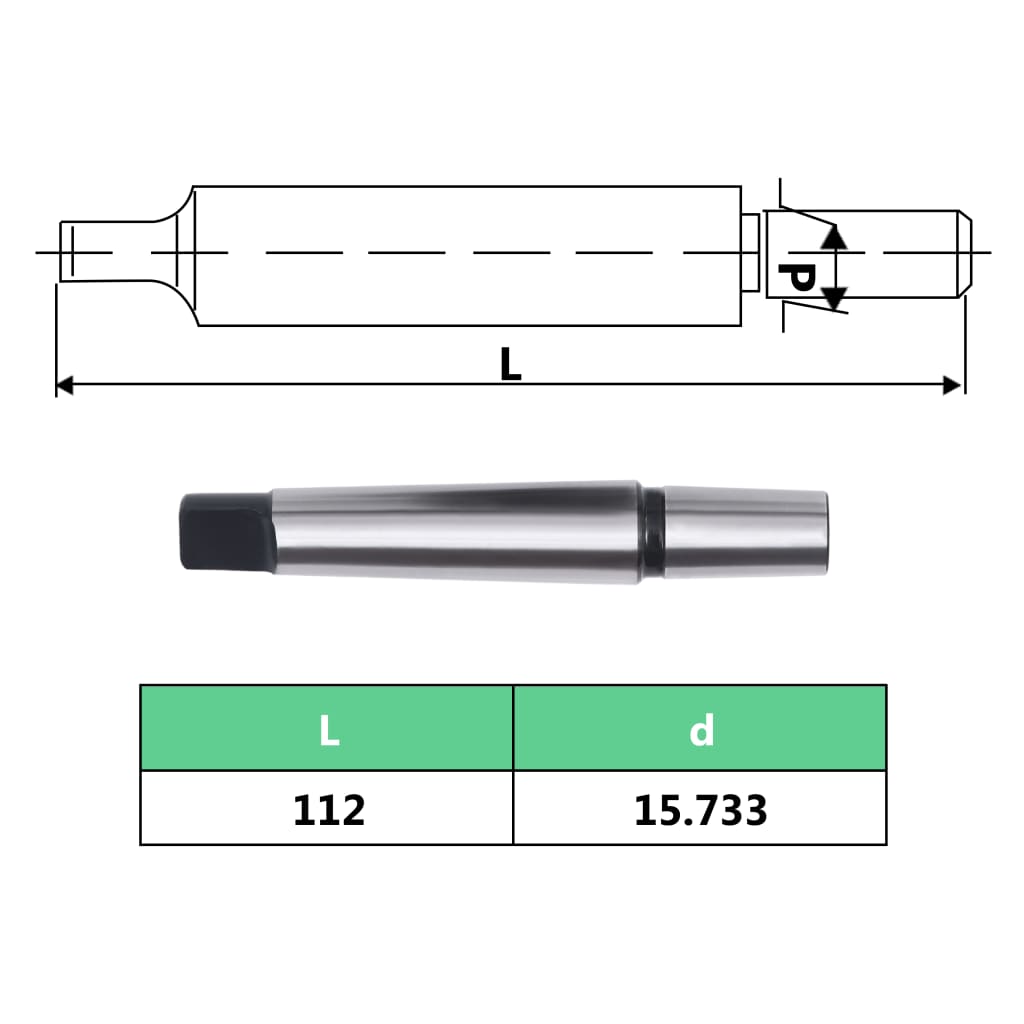 vidaXL Schnellspannbohrfutter MT2-B16 mit 13 mm Spannbereich