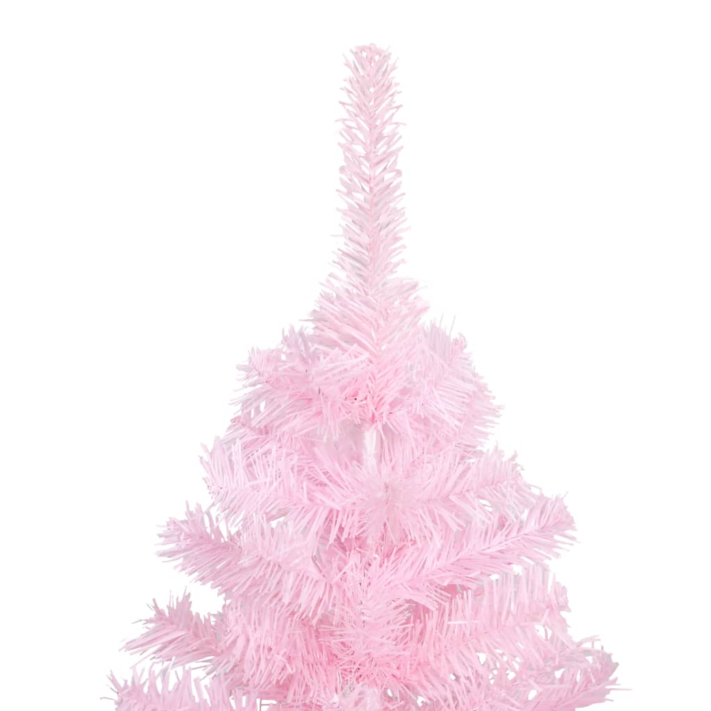 vidaXL Künstlicher Weihnachtsbaum mit Beleuchtung & Kugeln Rosa 240cm