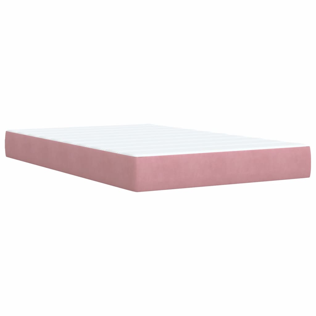 vidaXL Boxspringbett mit Matratze Rosa 120x190 cm Samt