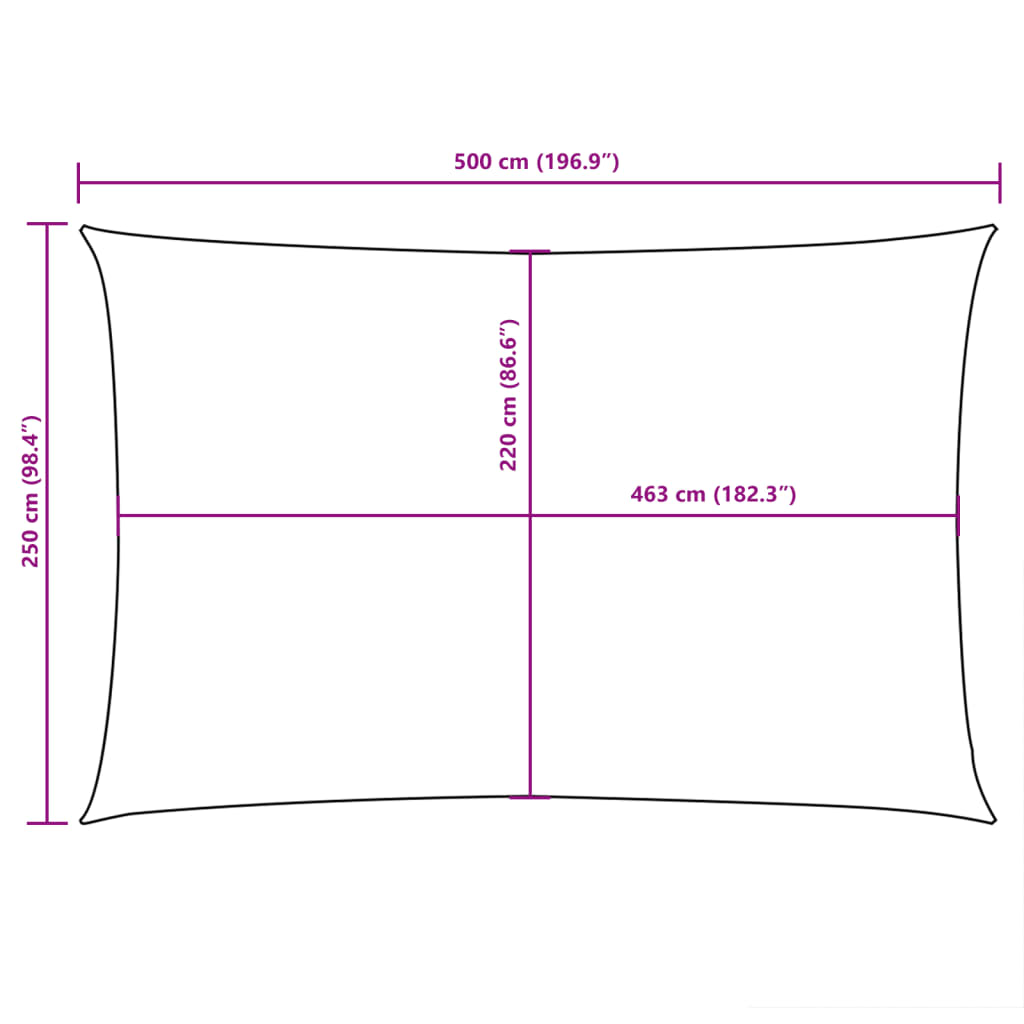 vidaXL Sonnensegel Oxford-Gewebe Rechteckig 2,5x5 m Anthrazit