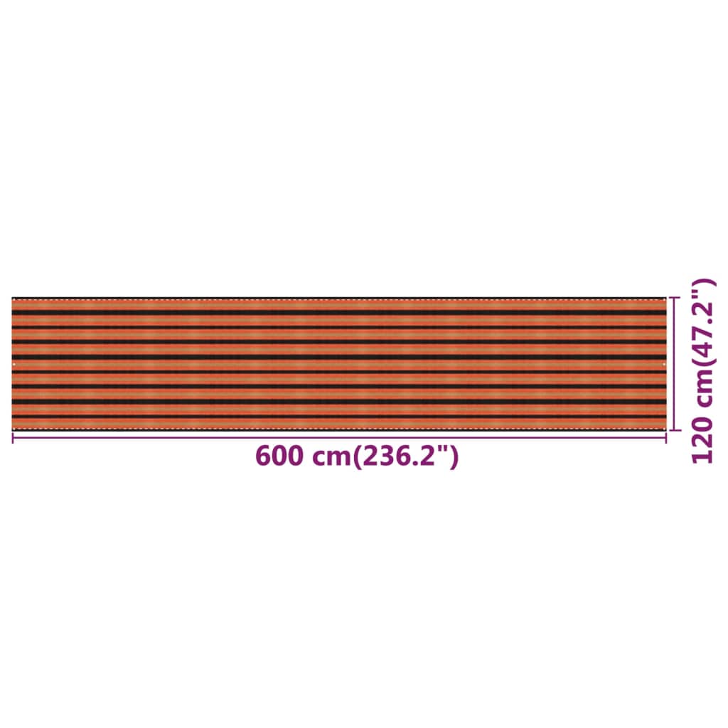 vidaXL Balkon-Sichtschutz Mehrfarbig 120x600 cm HDPE