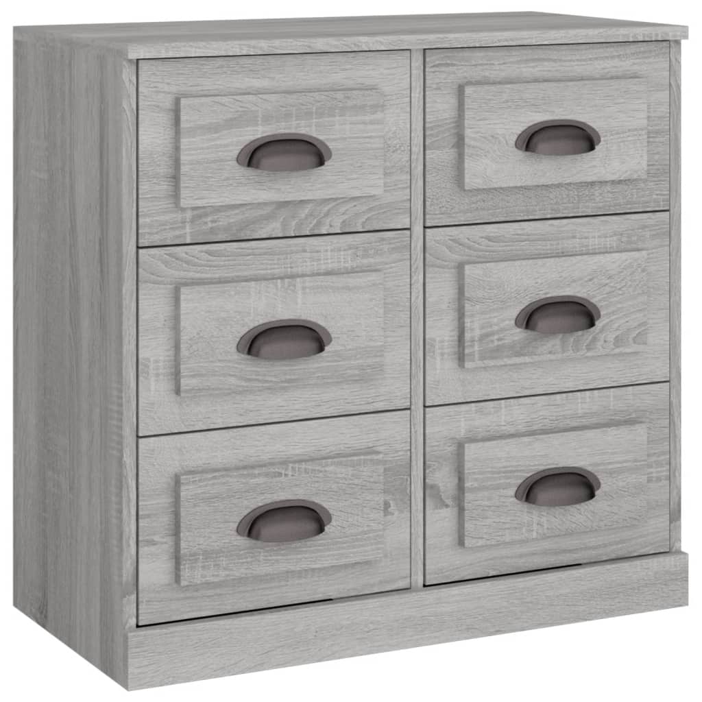 vidaXL Sideboards 3 Stk. Grau Sonoma Holzwerkstoff