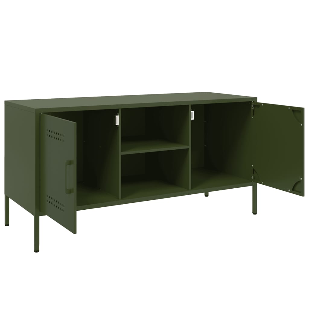 vidaXL TV-Schrank Olivgrün 100,5x39x50,5 cm Stahl