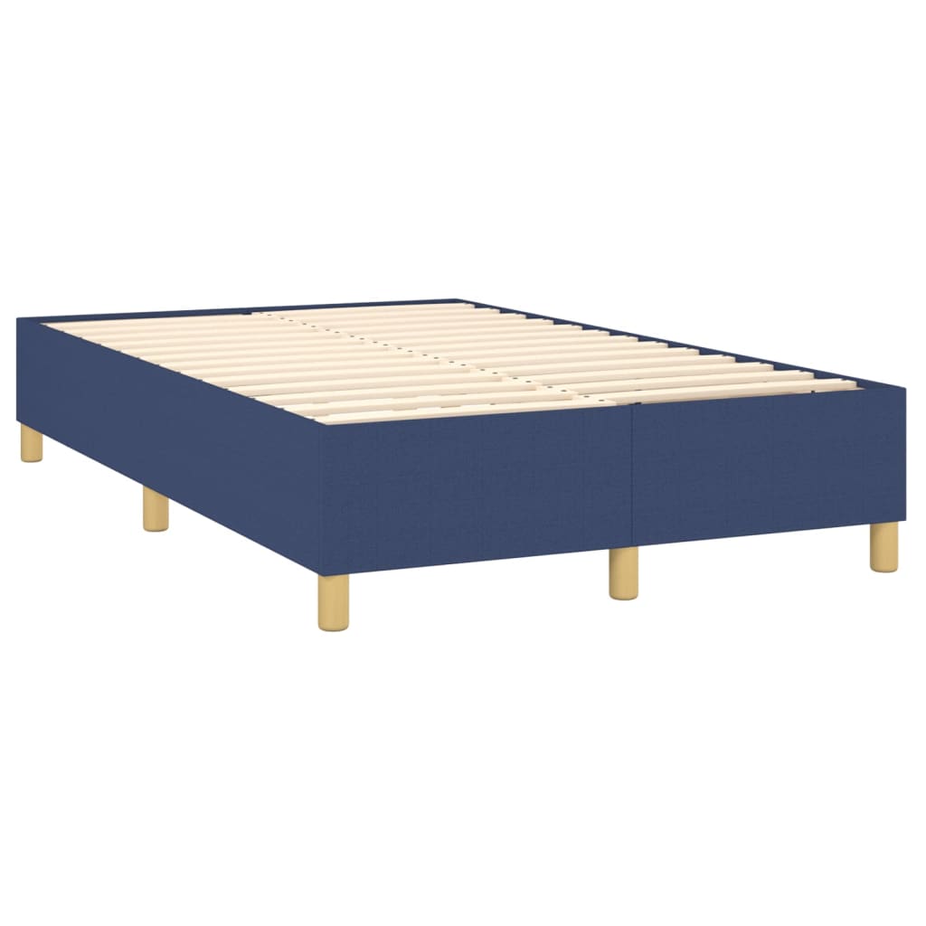 vidaXL Boxspringbett mit Matratze Blau 120x200 cm Stoff