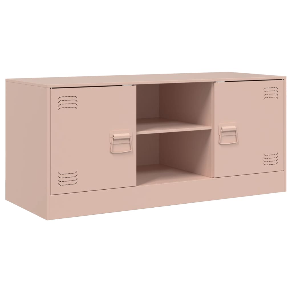 vidaXL TV-Schrank Rosa 99x39x44 cm Stahl