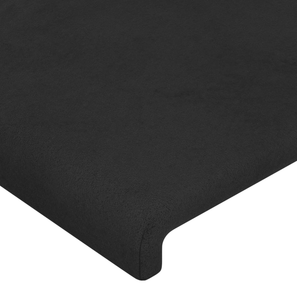 vidaXL Kopfteil mit Ohren Schwarz 103x23x118/128 cm Samt