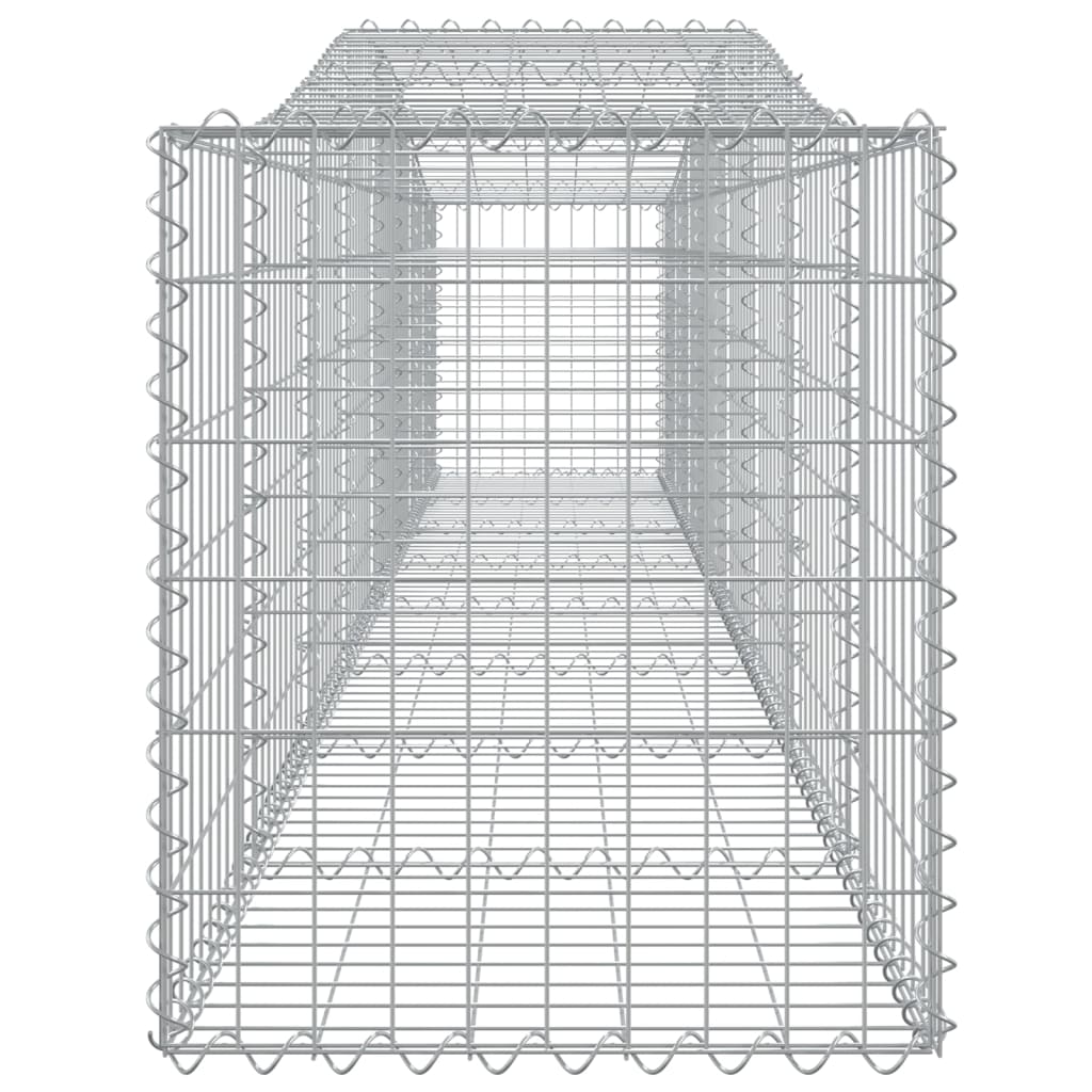 vidaXL Gabionen mit Hochbogen 7 Stk. 400x50x60/80cm Verzinktes Eisen