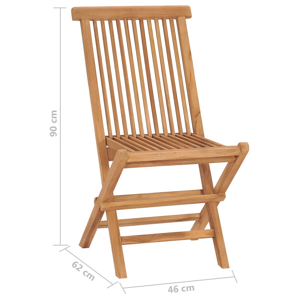 vidaXL Klappbare Gartenstühle 2 Stk. Massivholz Teak