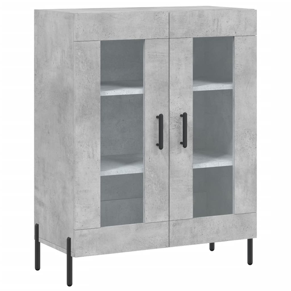 vidaXL Highboard Betongrau 69,5x34x180 cm Holzwerkstoff