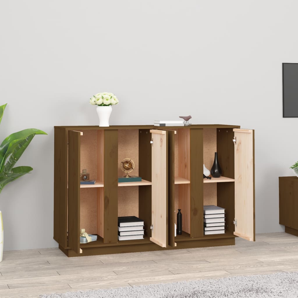 vidaXL Sideboard Honigbraun 120x35x80 cm Massivholz Kiefer