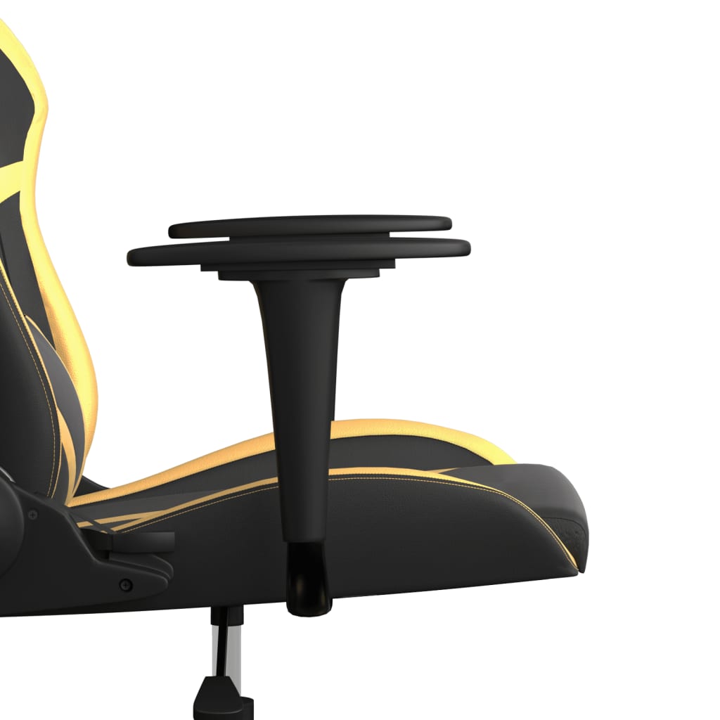 vidaXL Gaming-Stuhl mit Massagefunktion Schwarz & Golden Kunstleder