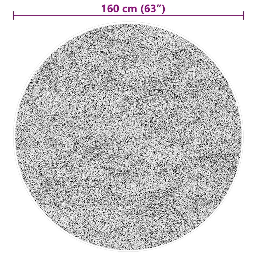 vidaXL Teppich HUARTE Kurzflor Weich und Waschbar Schwarz Ø 160 cm