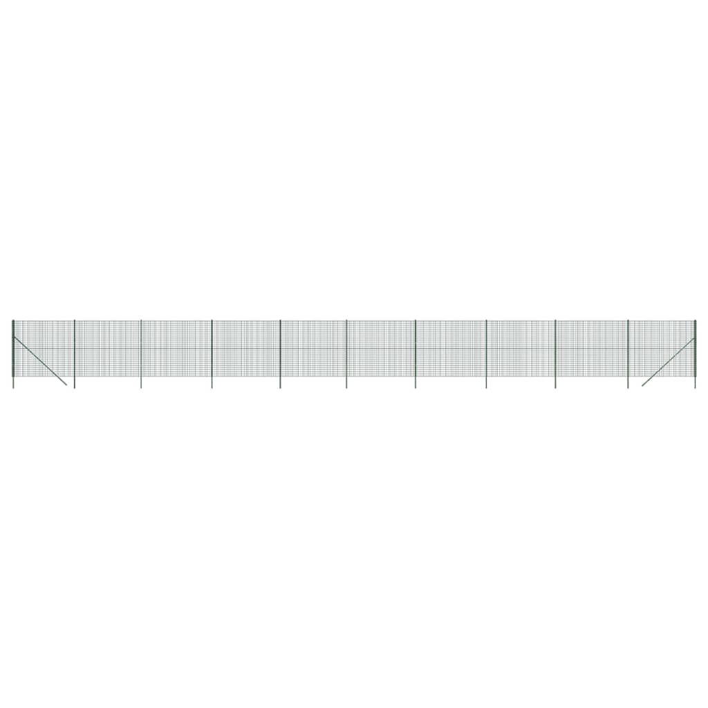 vidaXL Maschendrahtzaun Grün 1,8x25 m Verzinkter Stahl