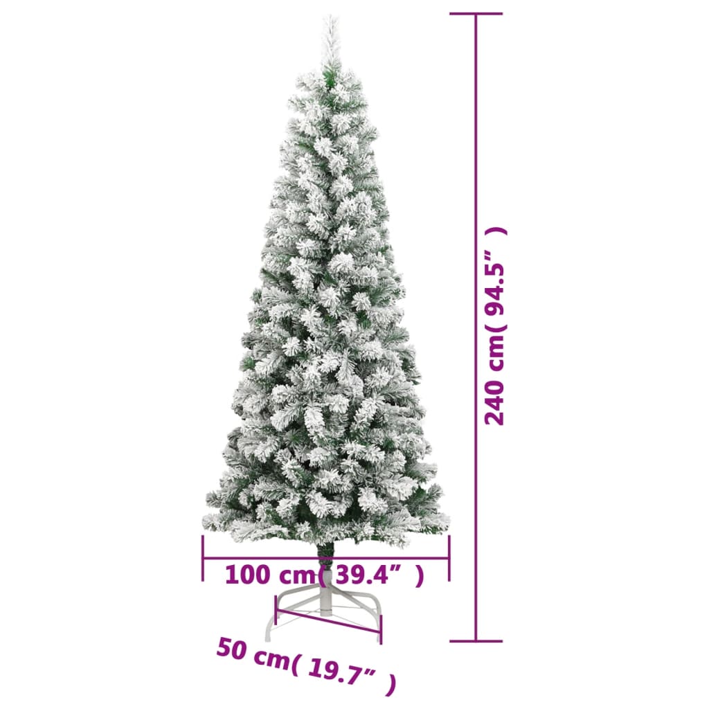 vidaXL Künstlicher Weihnachtsbaum Klappbar Beschneit 240 cm