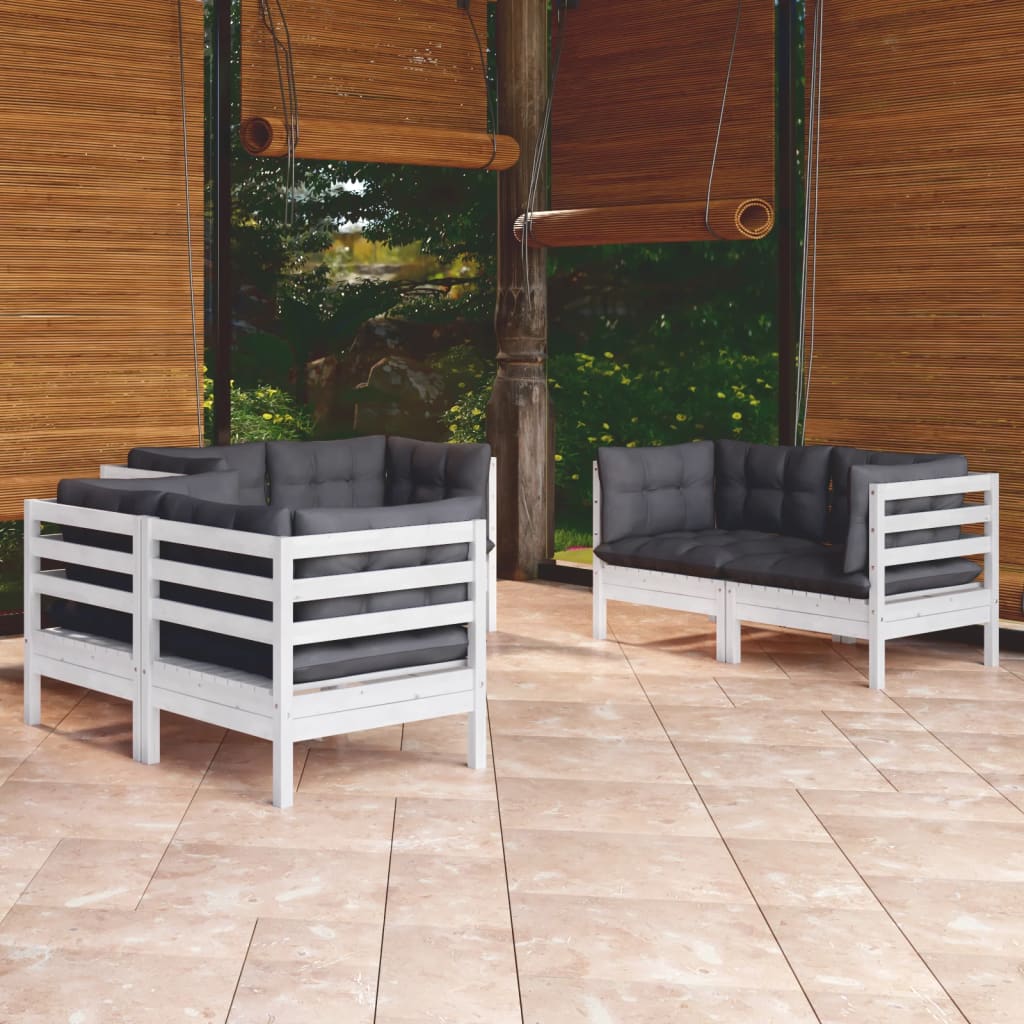 vidaXL 6-tlg. Garten-Lounge-Set mit Kissen Massivholz Kiefer