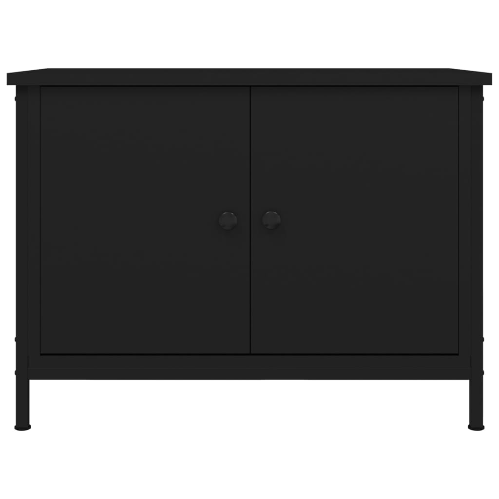 vidaXL TV-Schrank mit Türen Schwarz 60x35x45 cm Holzwerkstoff