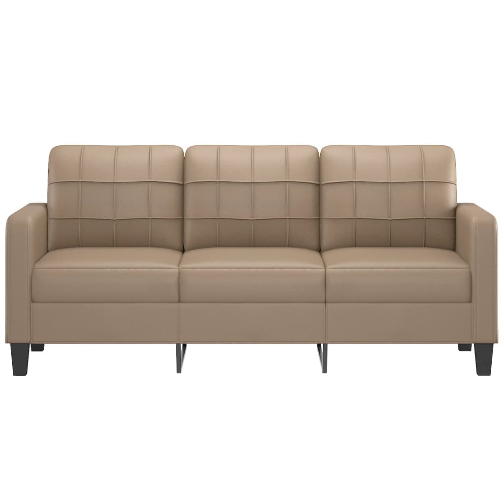 vidaXL 3-Sitzer-Sofa Cappuccino-Braun 180 cm Kunstleder