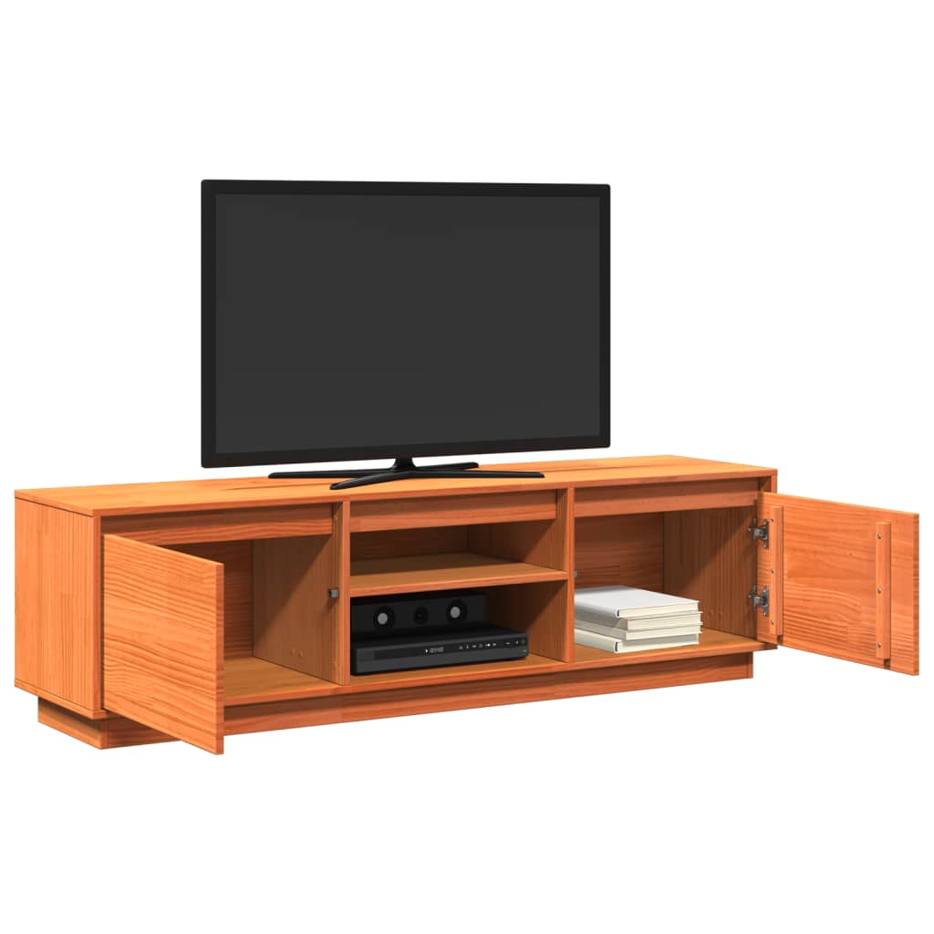 vidaXL TV-Schrank Wachsbraun 140x35x40 cm Massivholz Kiefer