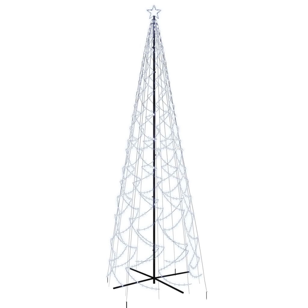 vidaXL LED-Weihnachtsbaum Kegelform Kaltweiß 1400 LEDs 160x500 cm