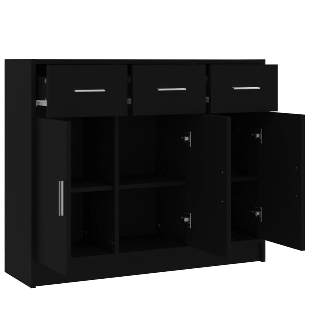 vidaXL Sideboard Schwarz 91x28x75 cm Holzwerkstoff