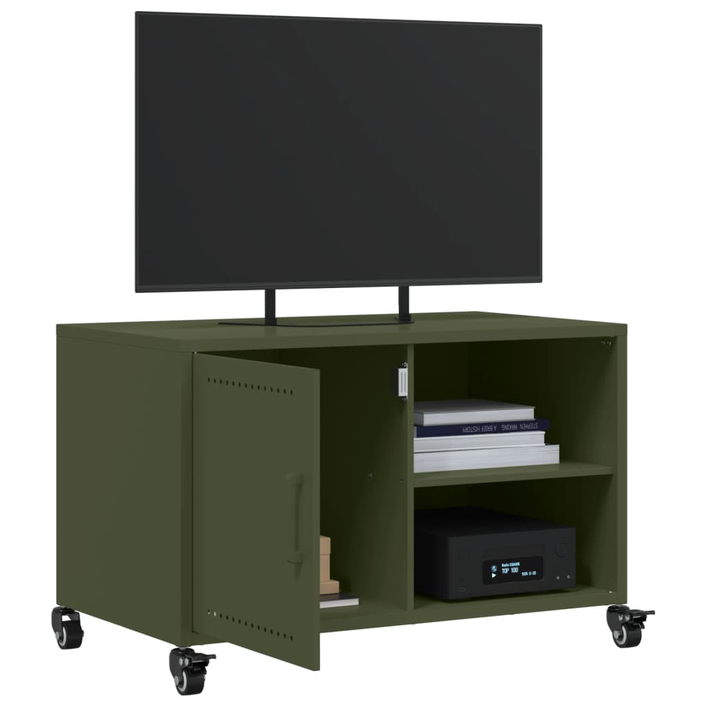 vidaXL TV-Schrank Olivgrün 68x39x43,5 cm Stahl