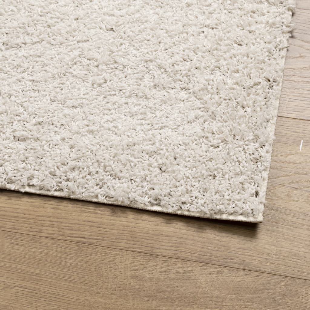 vidaXL Teppich Shaggy Hochflor Modern Creme 160x230 cm