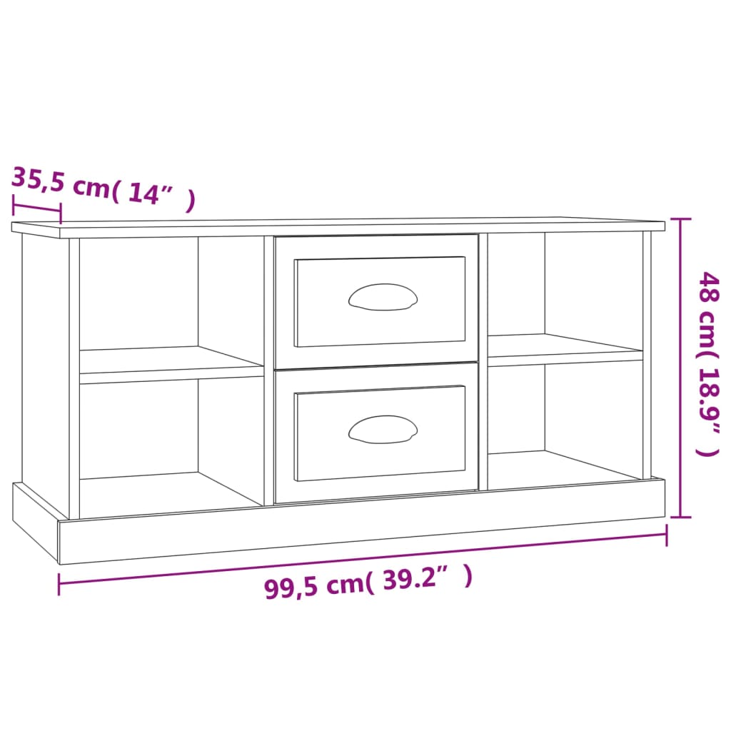 vidaXL TV-Schrank Schwarz 99,5x35,5x48 cm Holzwerkstoff