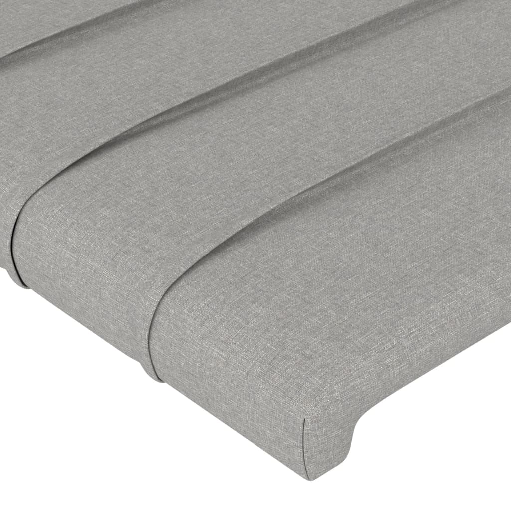 vidaXL Kopfteil mit Ohren Hellgrau 103x16x118/128 cm Stoff