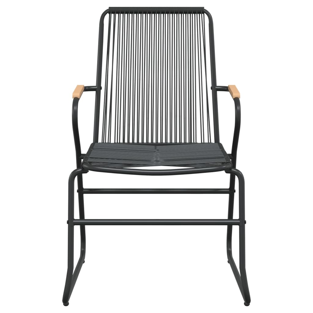 vidaXL Gartenstühle 2 Stk. Schwarz 58x59x85,5 cm PVC Rattan