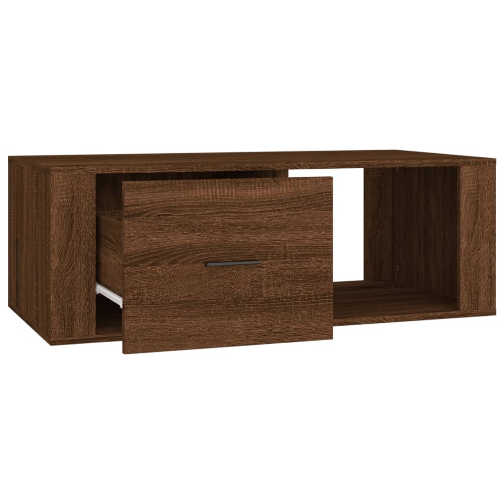 vidaXL Couchtisch Braun Eichen-Optik 100x50,5x35 cm Holzwerkstoff