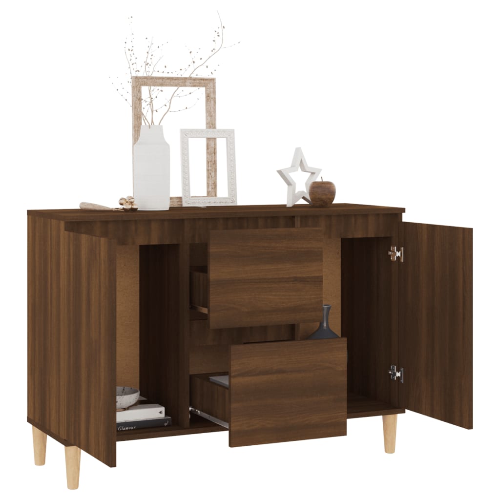 vidaXL Sideboard Braun Eichen-Optik 103,5x35x70 cm Holzwerkstoff